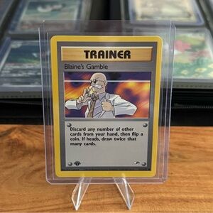 Blaine's Gamble 1st Edition Pokemon WOTC Trainer Card